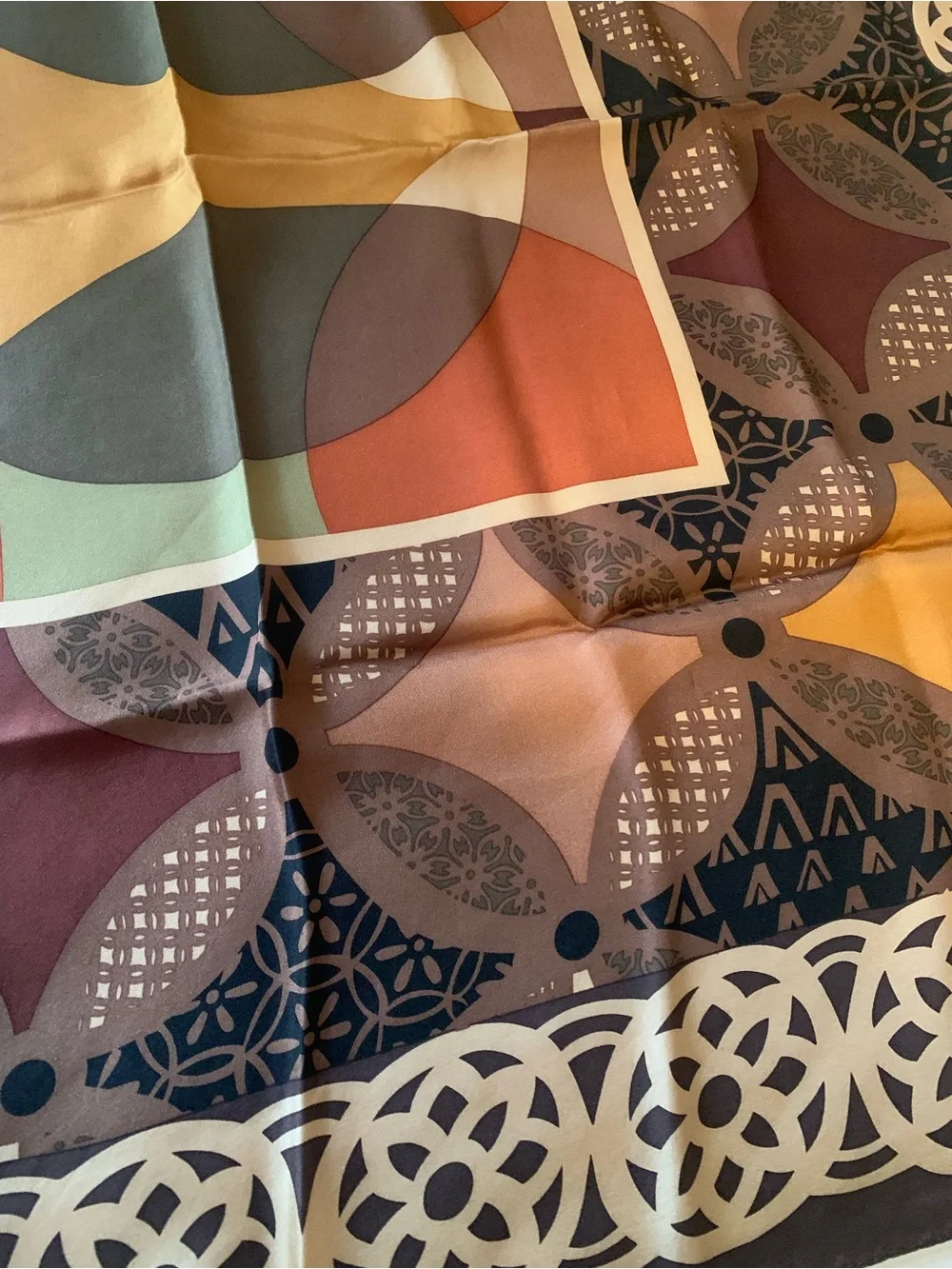 Silk square designer scarves. Bundle of 2-Adrienne Vittadini and Adrienne Landau